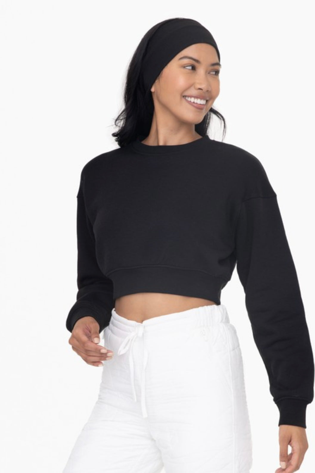 Mono B cropped fleece sweatshirt