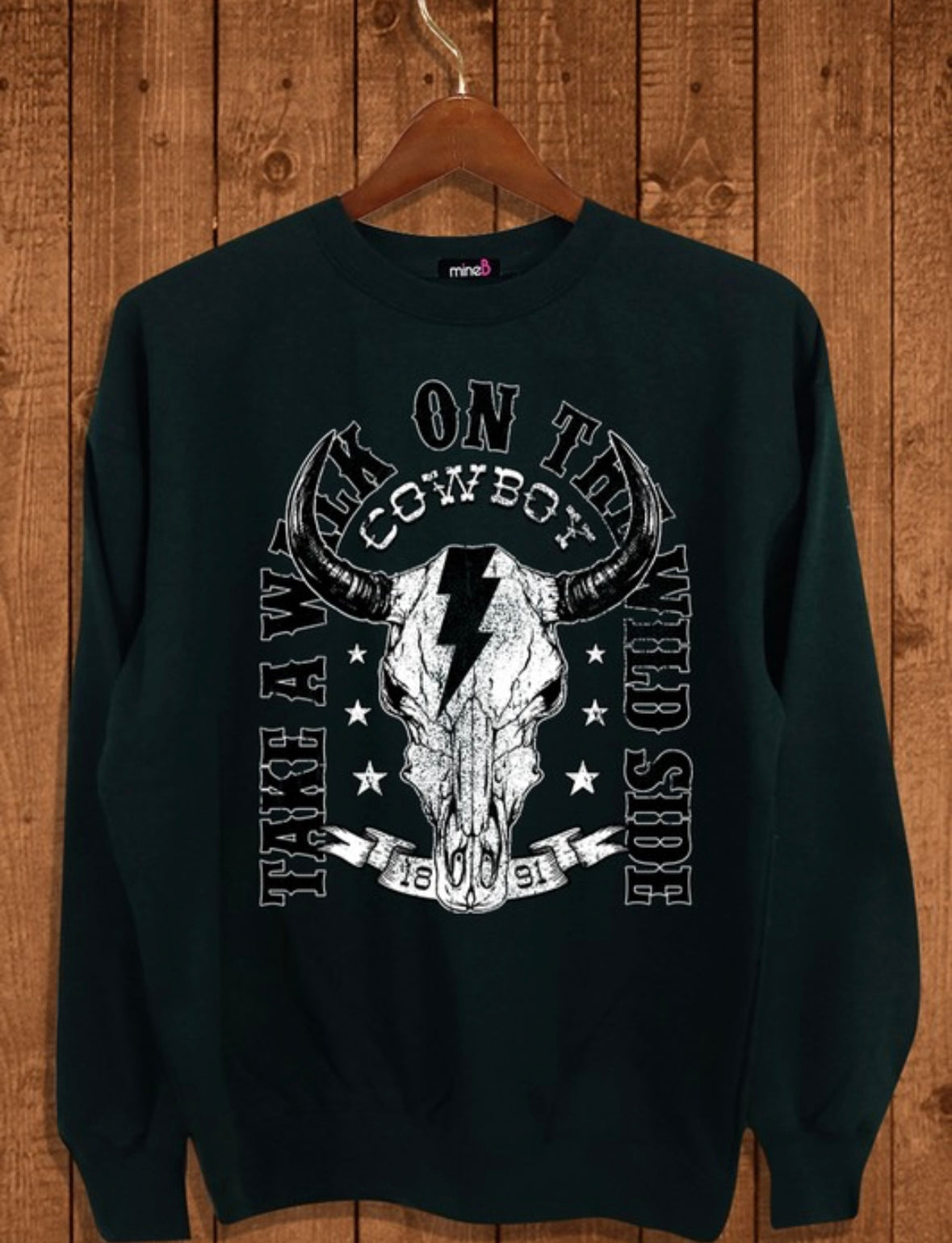 Mine B crew sweatshirt Take a walk in the wild side NEW