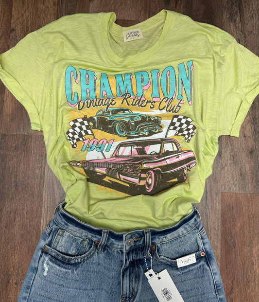 Zutter champion rider neon green t shirt sale