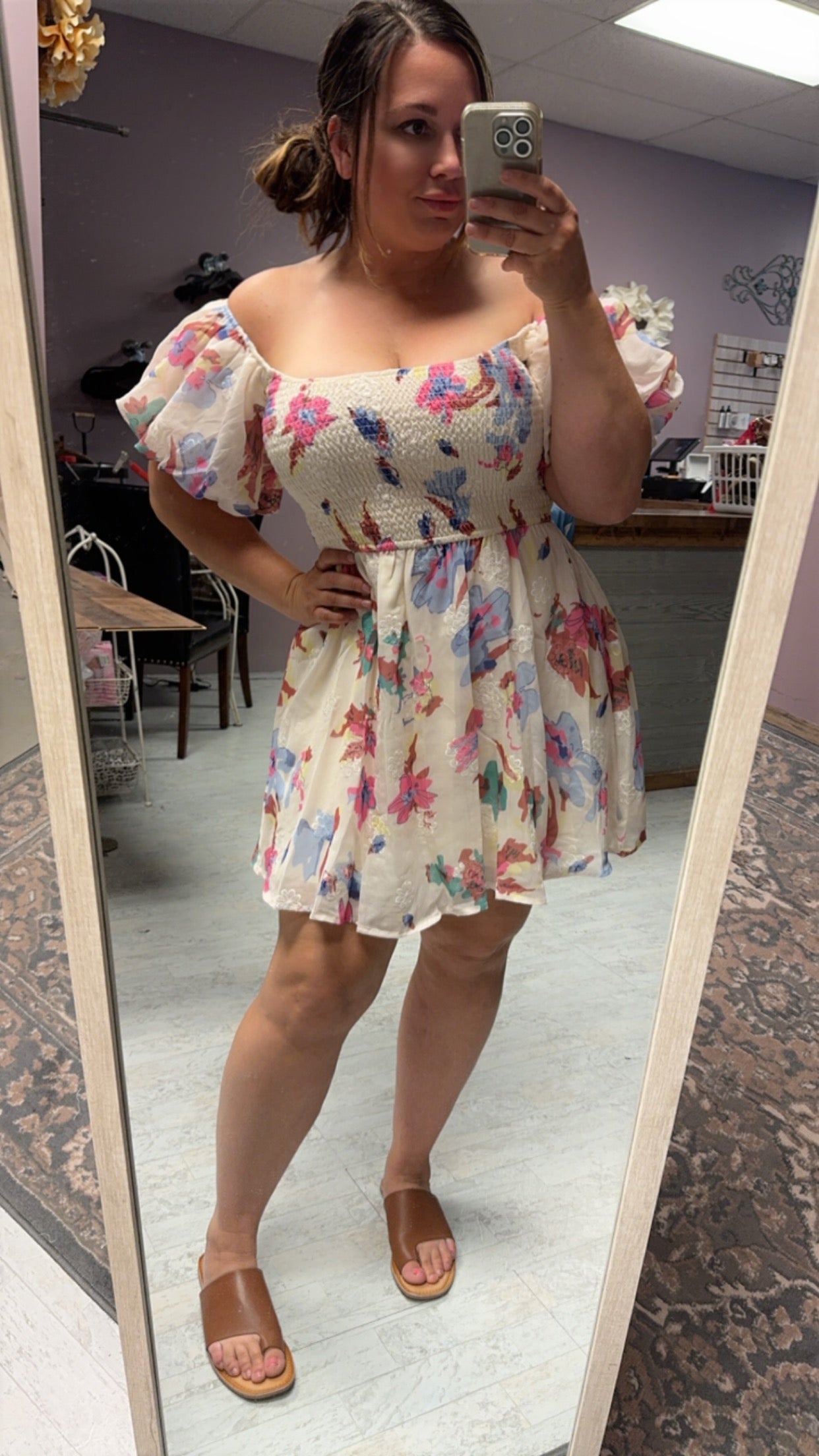 Floral ruffle dress