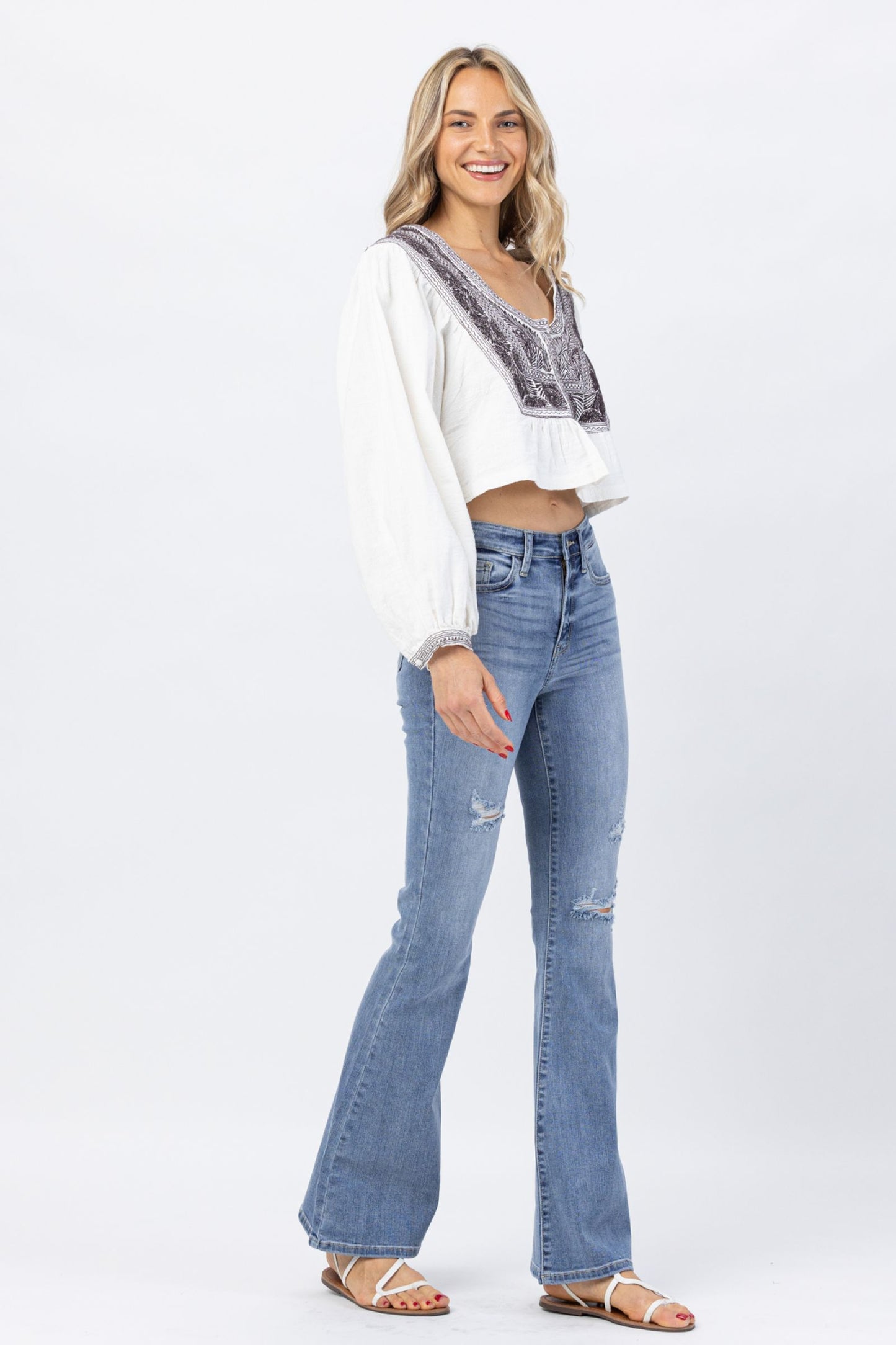 Judy Blue Hi Rise destroyed Fit & flare jeans NEW