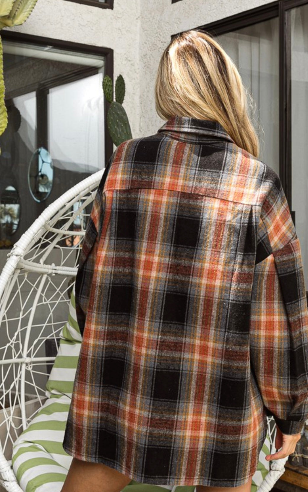 FLAP POCKETS VINTAGE PLAID SHACKET NEW