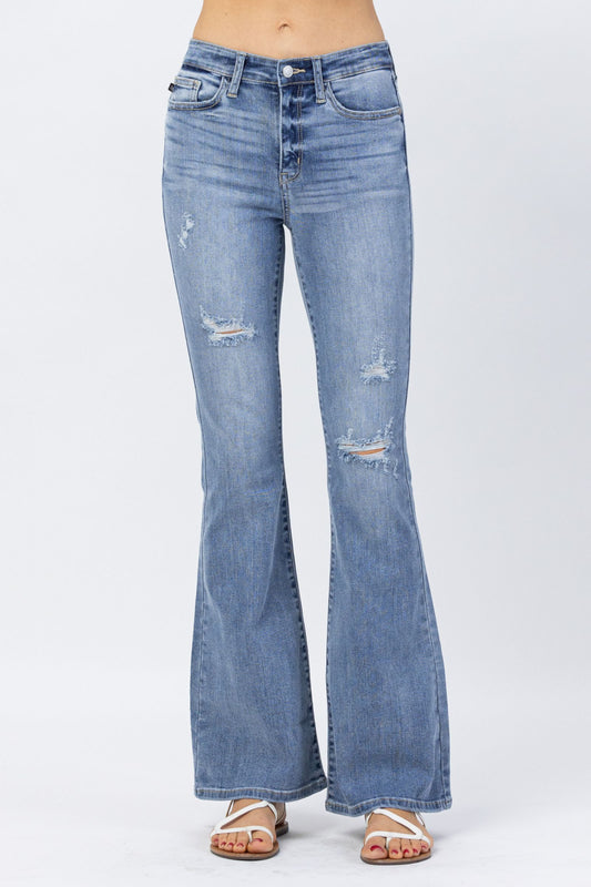 Judy Blue Hi Rise destroyed Fit & flare jeans NEW