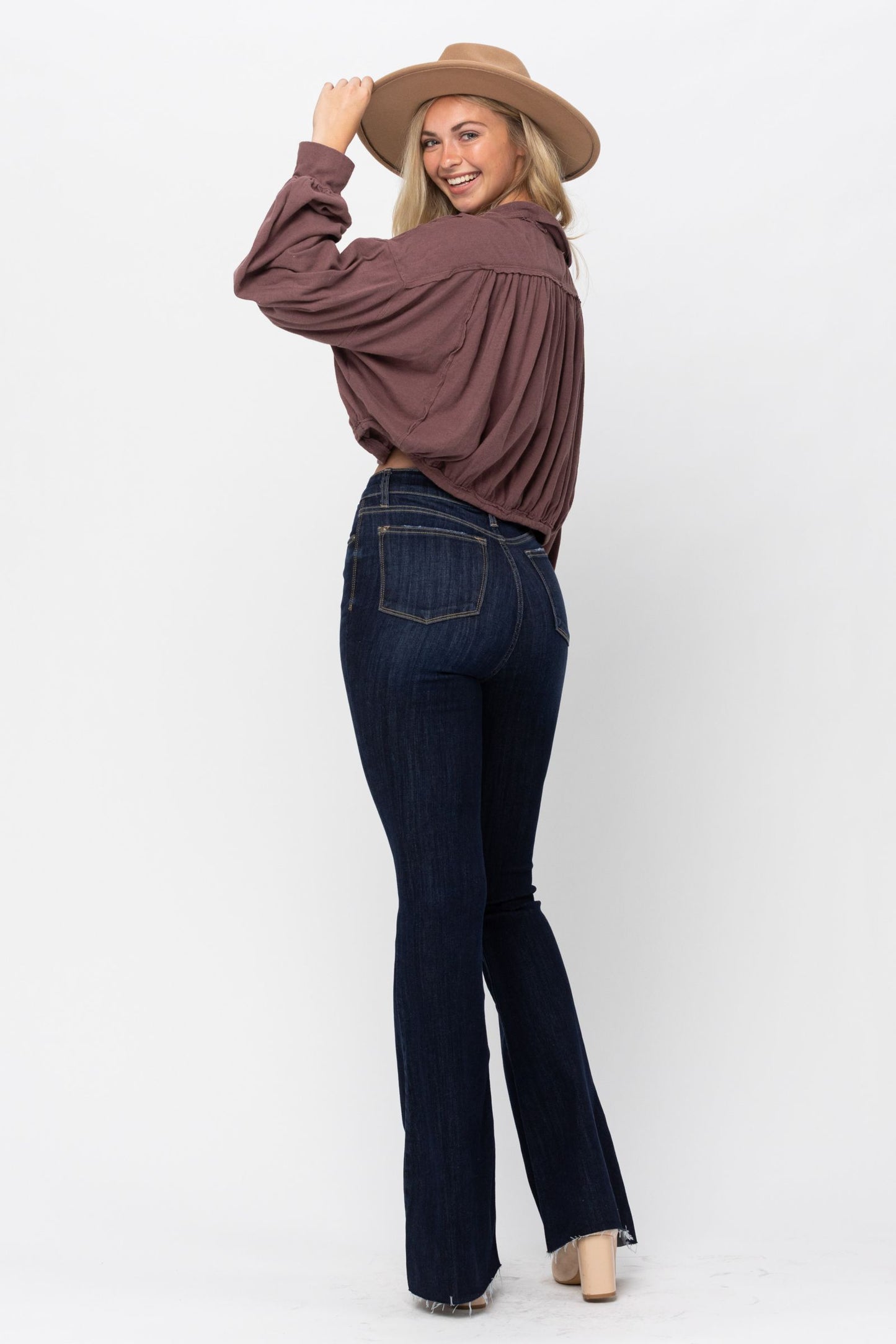 Judy Blue Raw Hem Flares jeans sale