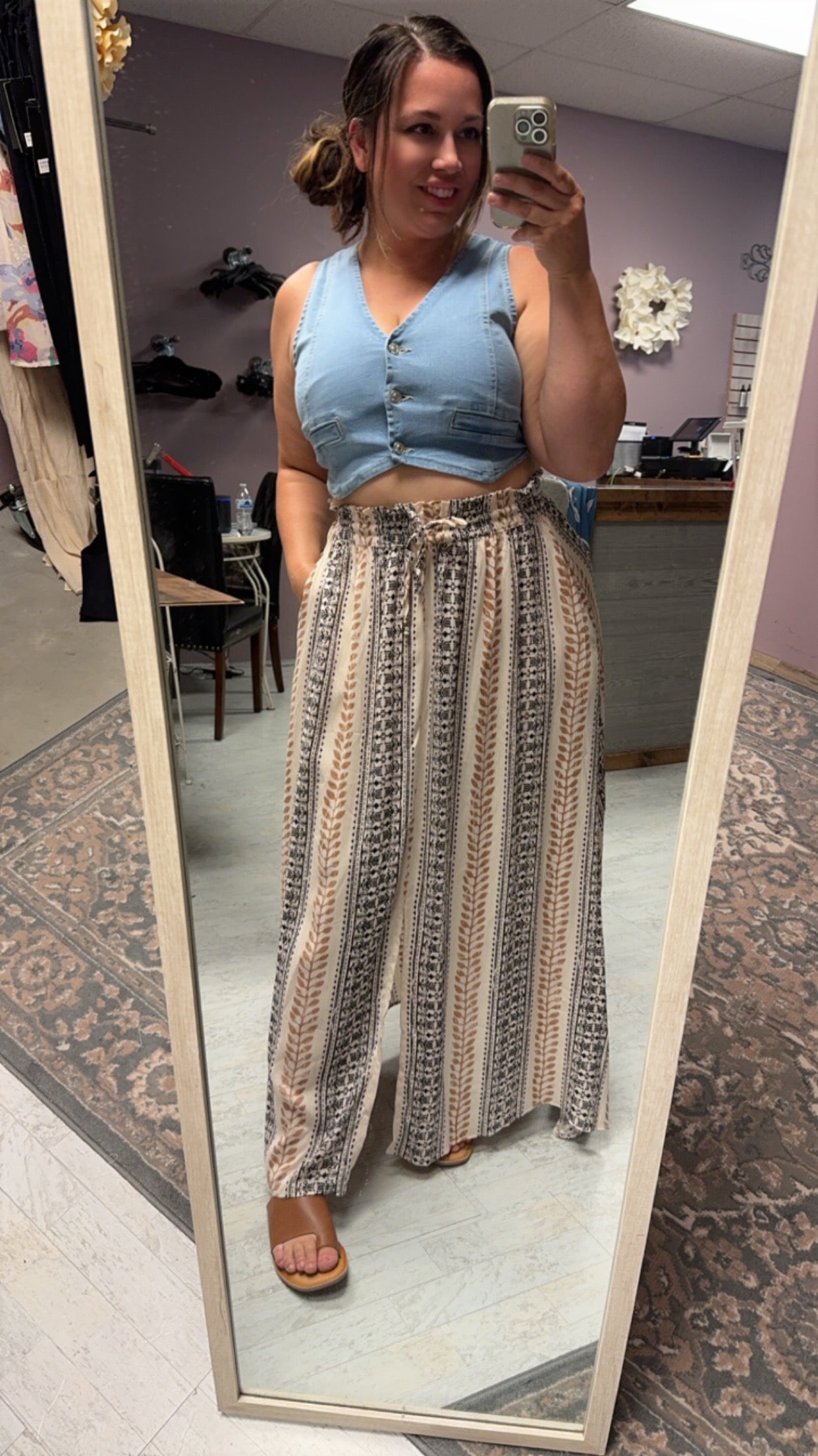 A line maxi Boho skirt with slit