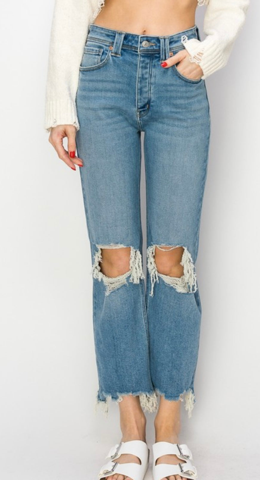 Ultra high rise modern wide jeans