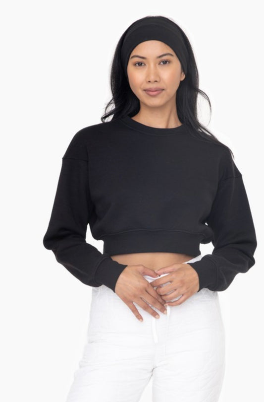 Mono B cropped fleece sweatshirt