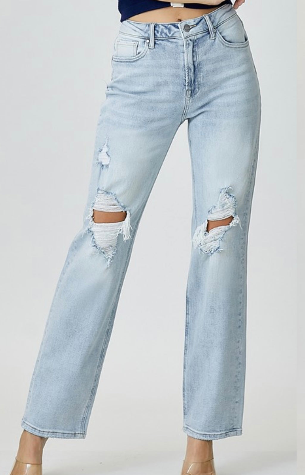 Risen jeans high rise straight leg sale