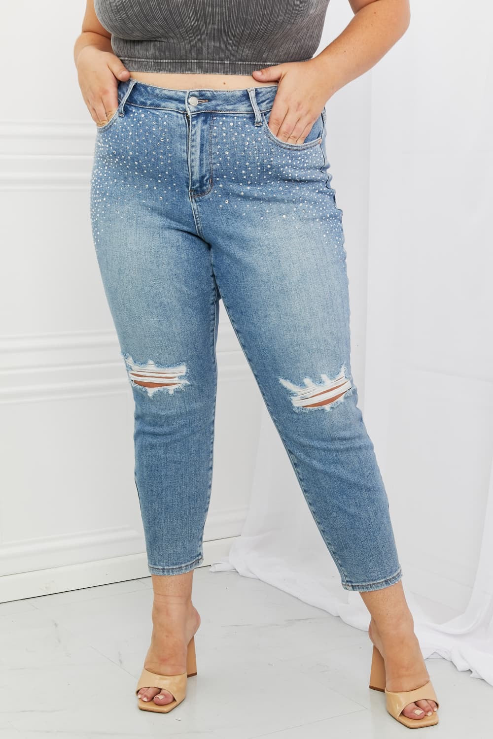 Judy Blue Kate Slim Fit Rhinestone Jeans sale