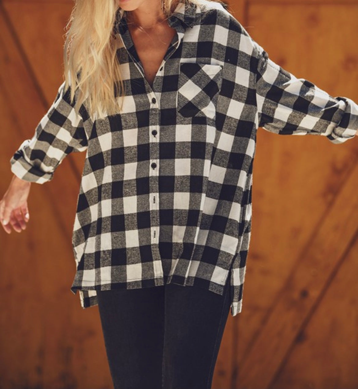 Risen Buffalo plaid flannel oversized long sleeve shirt SALE