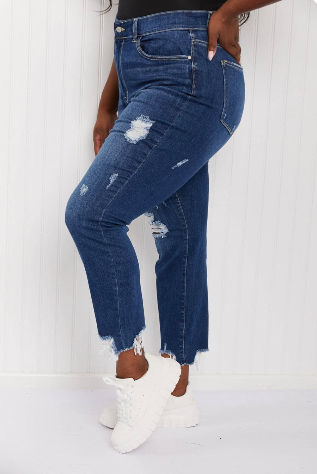 Judy Blue shark bite slim fit jeans