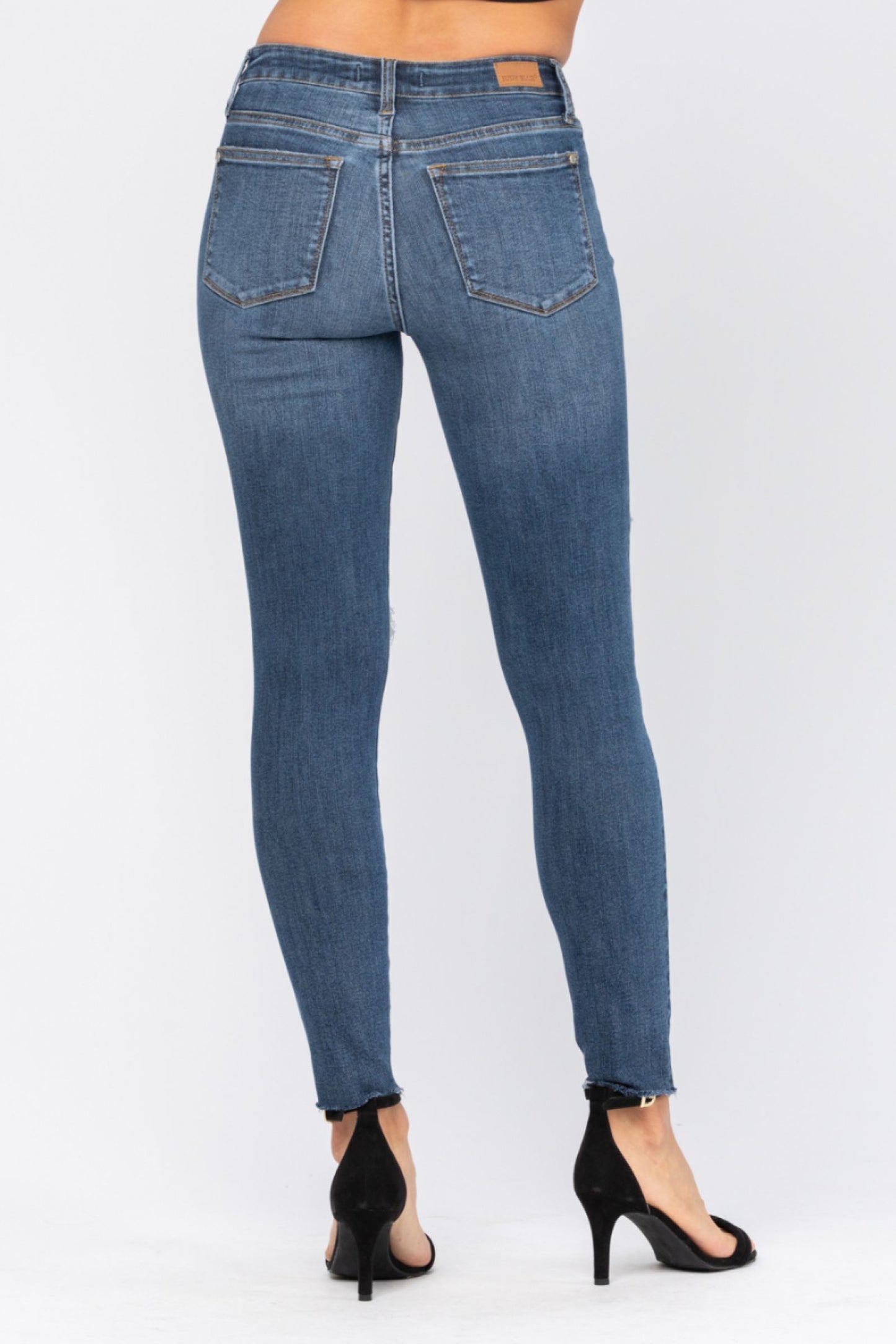 Judy Blue *8877 Distressed Knee Skinny High Rise Jeans sale