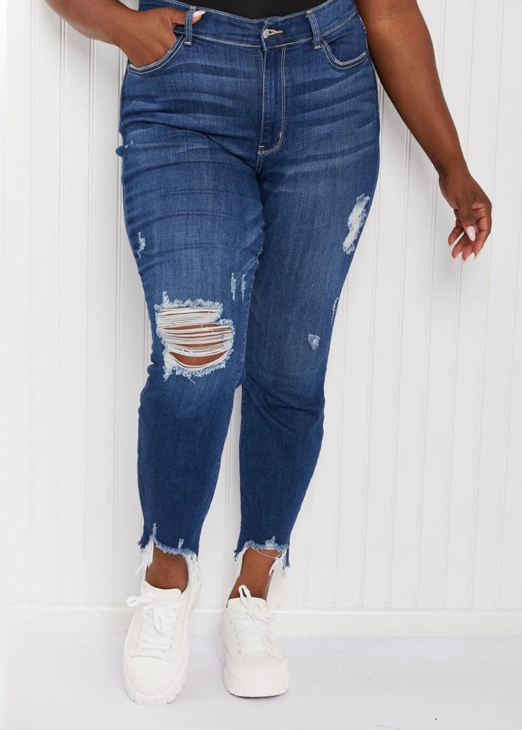 Judy Blue shark bite slim fit jeans