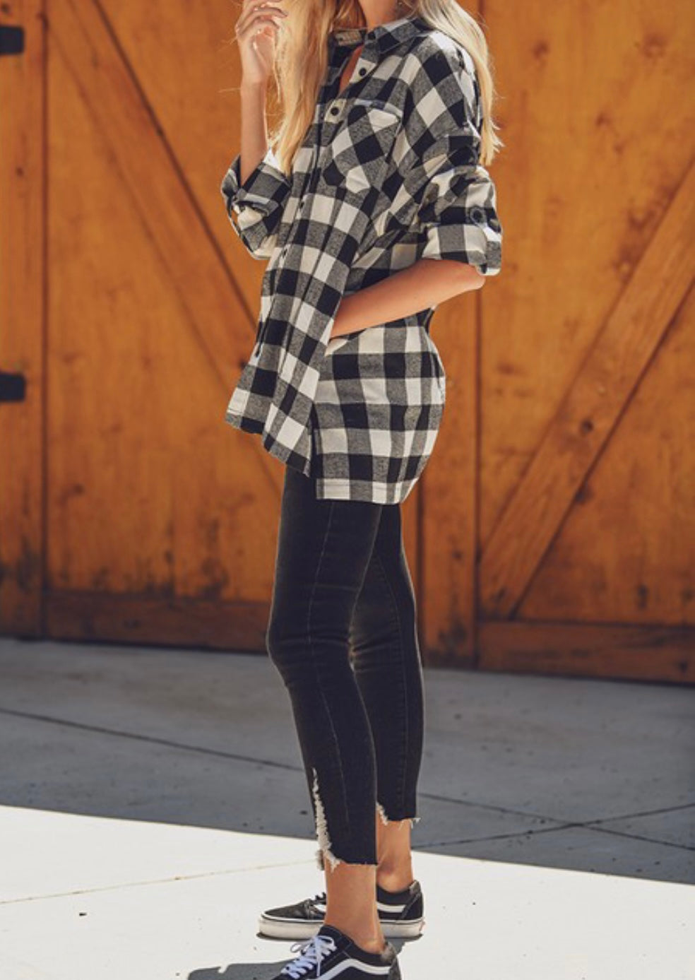 Risen Buffalo plaid flannel oversized long sleeve shirt SALE