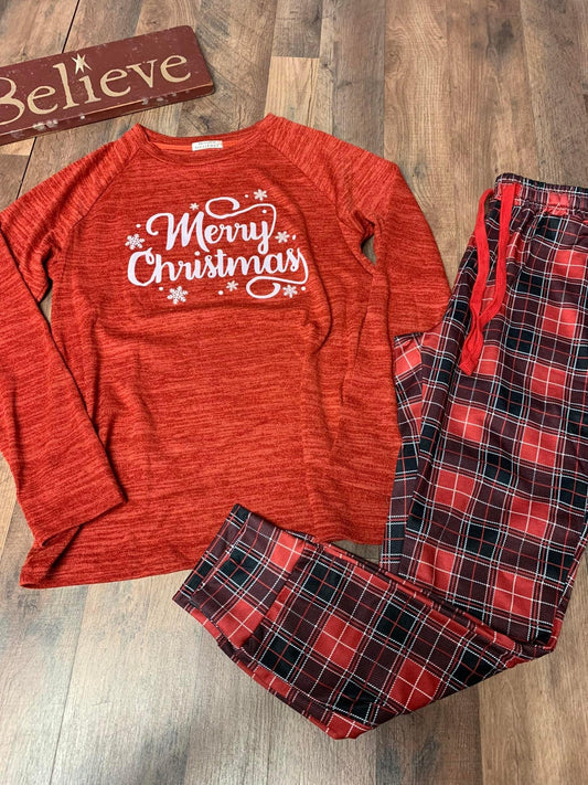 Merry Christmas Plaid PJs set  sale