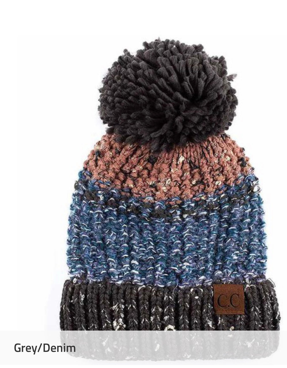 C.C. soft yarn lined faux fur beanie with Pom hat misc sale