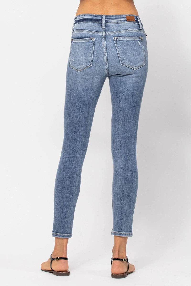 Judy Blue mid rise skinny non distressed cropped sale