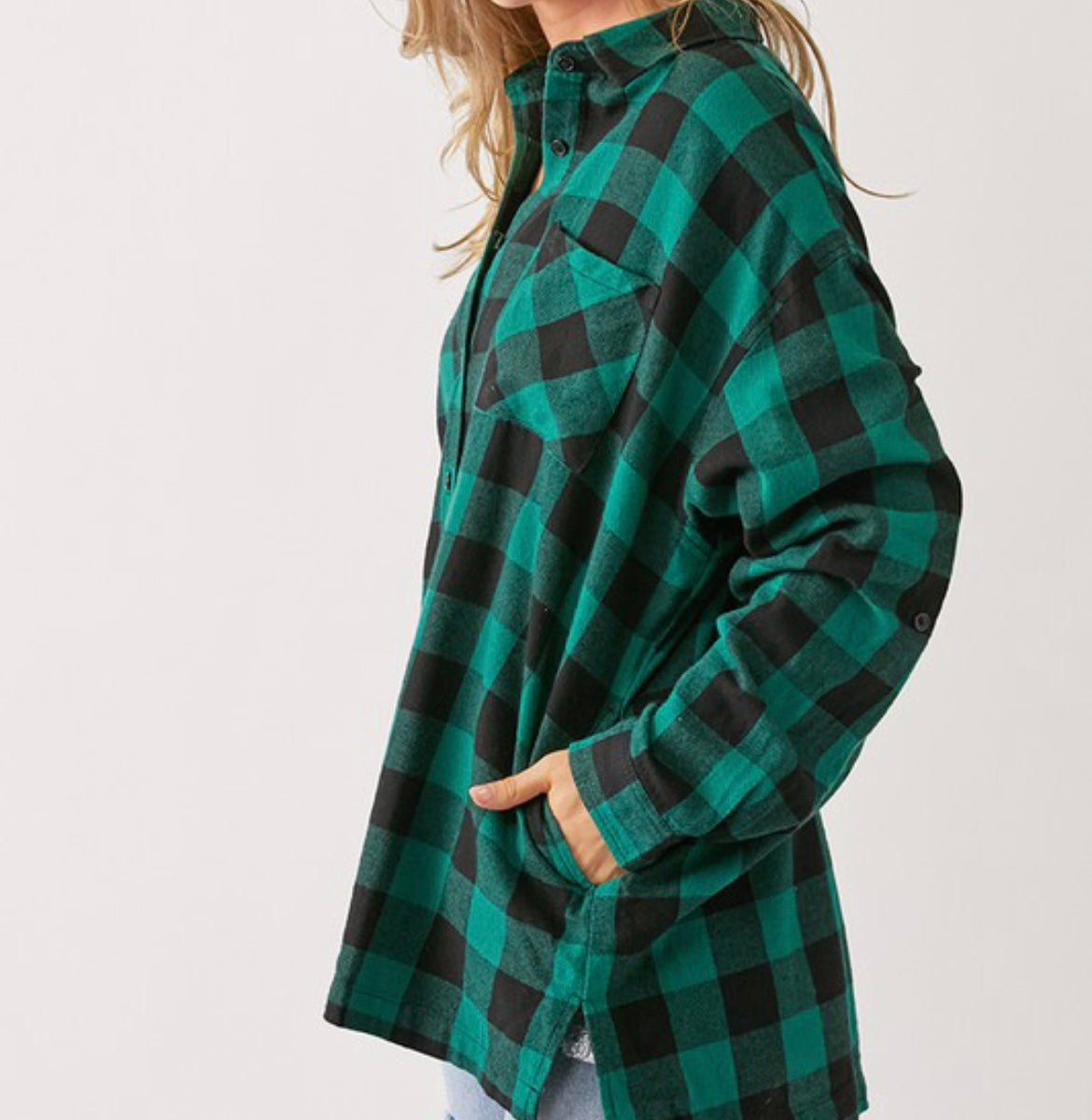 Risen Buffalo plaid flannel oversized long sleeve shirt SALE